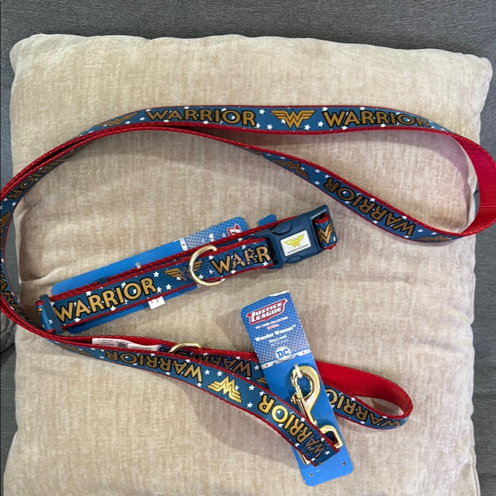 Wonder Woman Warrior Dog Leash and Collar